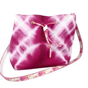 Estee Lauder Hot Pink Tie Dye Hobo Bag W/ Drawstring